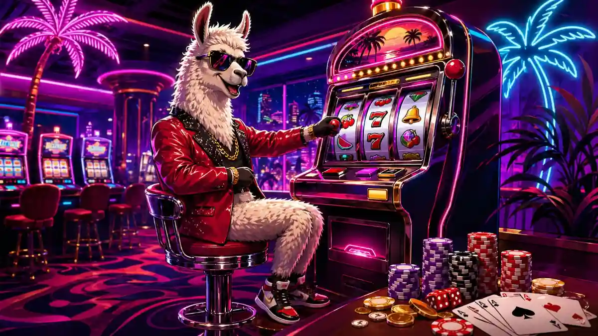 Lamabet casino hangulat zsetonokkal és online játék témával